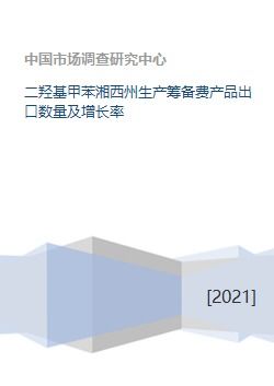 二羥基甲苯湘西州生產籌備費產品出口數量及增長率